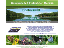 Tablet Screenshot of kanuverleih-menzlin.de